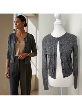 Super Soft Grey Cardigan with Front Button Closure